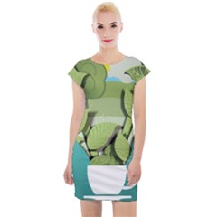 Illustrations Drink Cap Sleeve Bodycon Dress by HermanTelo