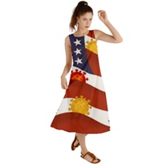 Flage Save Usa Corona Summer Maxi Dress by HermanTelo