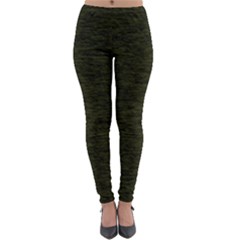 Army Green Color Textured Lightweight Velour Leggings by SpinnyChairDesigns