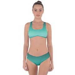 Biscay Green Gradient Ombre Criss Cross Bikini Set