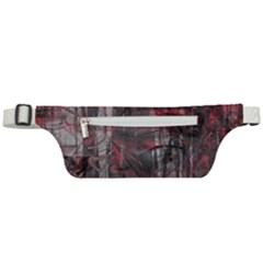 Red Black Abstract Texture Active Waist Bag