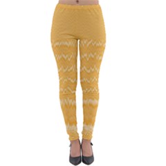 Boho Saffron Yellow Stripes Lightweight Velour Leggings by SpinnyChairDesigns