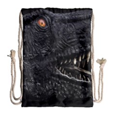 Trex Dinosaur Head Dark Poster Drawstring Bag (large) by dflcprintsclothing