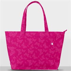 Magenta Pink Butterflies Pattern Back Pocket Shoulder Bag  by SpinnyChairDesigns