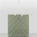 Sage Green White Floral Print Full Print Rope Handle Tote (Large) View1