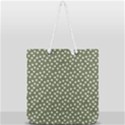 Sage Green White Floral Print Full Print Rope Handle Tote (Large) View2