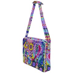 Double Sunflower Abstract Cross Body Office Bag by okhismakingart