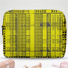 Black Yellow Punk Plaid Make Up Pouch (large) by SpinnyChairDesigns