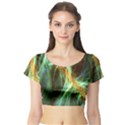 Abstract Illusion Short Sleeve Crop Top View1