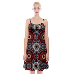 Tribal Aztec Mandala Art Spaghetti Strap Velvet Dress by tmsartbazaar