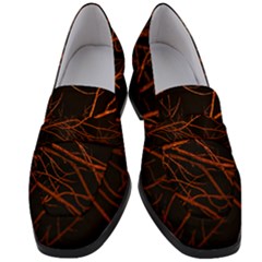 Dark Forest Scene Print Women s Chunky Heel Loafers by dflcprintsclothing