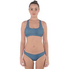 Turquoise Alligator Skin Cross Back Hipster Bikini Set by LoolyElzayat