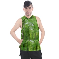 In The Forest The Fullness Of Spring, Green, Men s Sleeveless Hoodie