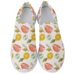 Citrus Gouache Pattern Men s Slip On Sneakers by EvgeniaEsenina