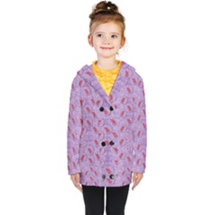 Tropical Flower Forest Of Ornate Colors Kids  Double Breasted Button Coat by pepitasart