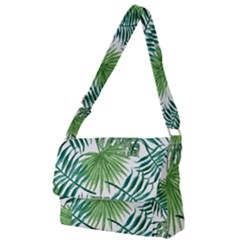 Green Tropical Leaves Full Print Messenger Bag (s)