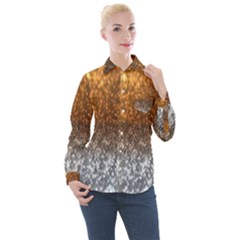 Glitter Gold Women s Long Sleeve Pocket Shirt