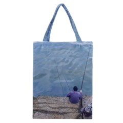 Senior Man Fishing At River, Montevideo, Uruguay001 Classic Tote Bag by dflcprintsclothing