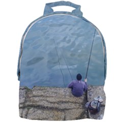 Senior Man Fishing At River, Montevideo, Uruguay001 Mini Full Print Backpack by dflcprintsclothing