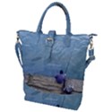 Senior Man Fishing At River, Montevideo, Uruguay001 Buckle Top Tote Bag View1