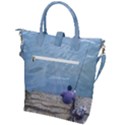 Senior Man Fishing At River, Montevideo, Uruguay001 Buckle Top Tote Bag View2