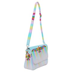 Rainbow Bird Shoulder Bag With Back Zipper by Sparkle