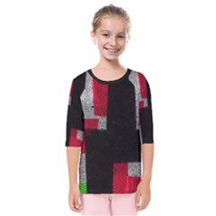 Abstract Tiles Kids  Quarter Sleeve Raglan Tee