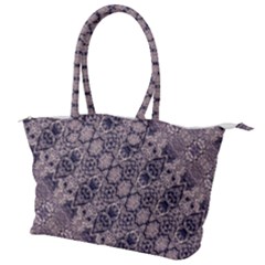 Violet Textured Mosaic Ornate Print Canvas Shoulder Bag by dflcprintsclothing