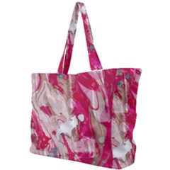 Magenta On Pink Simple Shoulder Bag by kaleidomarblingart