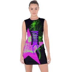 Pufstar Lace Up Front Bodycon Dress by pufstar