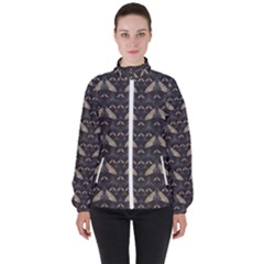 Moth Pattern Women s High Neck Windbreaker by GretaBerlin