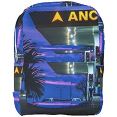 Night Scene Gas Station Building, Montevideo, Uruguay Full Print Backpack by dflcprintsclothing