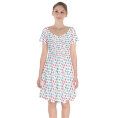 Aqua Coral Short Sleeve Bardot Dress by CuteKingdom