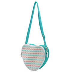 Aqua Coral Waves Heart Shoulder Bag by CuteKingdom