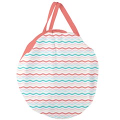 Aqua Coral Waves Giant Round Zipper Tote by CuteKingdom