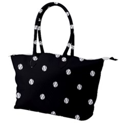 Black And White Baseball Motif Pattern Canvas Shoulder Bag by dflcprintsclothing