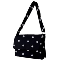 Black And White Baseball Motif Pattern Full Print Messenger Bag (l) by dflcprintsclothing