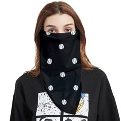 Black And White Baseball Motif Pattern Face Covering Bandana (triangle) by dflcprintsclothing