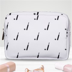 Black And White Cricket Sport Motif Print Pattern Make Up Pouch (medium) by dflcprintsclothing