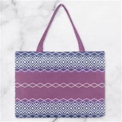 Purple Blue And White Aztec Zipper Medium Tote Bag by FloraaplusDesign