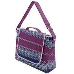 Purple Blue And White Aztec Box Up Messenger Bag by FloraaplusDesign