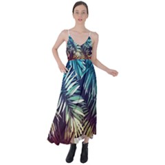 Tropic Leaves Tie Back Maxi Dress by goljakoff