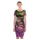 Purple leaves Classic Short Sleeve Midi Dress View1