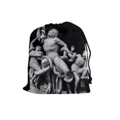 Laocoon Sculpture Over Black Drawstring Pouch (large) by dflcprintsclothing