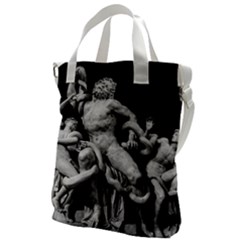 Laocoon Sculpture Over Black Canvas Messenger Bag by dflcprintsclothing