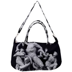 Laocoon Sculpture Over Black Removal Strap Handbag by dflcprintsclothing