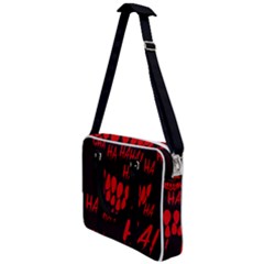 Demonic Laugh, Spooky Red Teeth Monster In Dark, Horror Theme Cross Body Office Bag by Casemiro