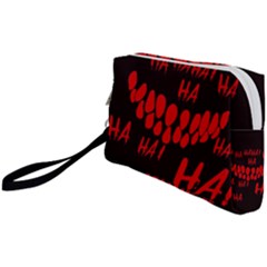 Demonic Laugh, Spooky Red Teeth Monster In Dark, Horror Theme Wristlet Pouch Bag (small) by Casemiro