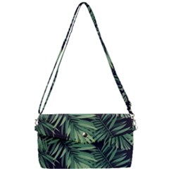 Green Palm Leaves Removable Strap Clutch Bag by goljakoff