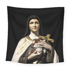 Virgin Mary Sculpture Dark Scene Square Tapestry (large) by dflcprintsclothing